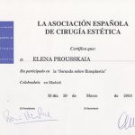 Certificado asociacion española de cirugia estetica